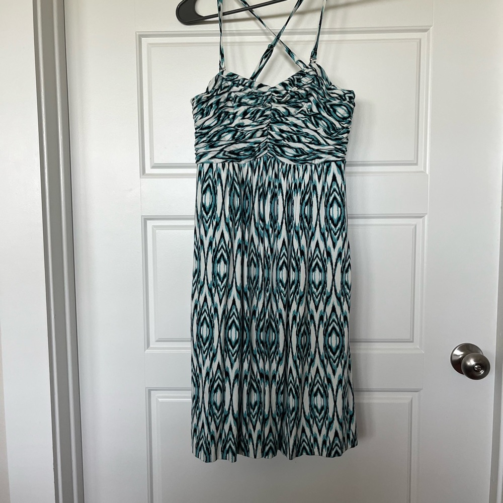 Soma Black Ruched Sleeveless Mini Sundress